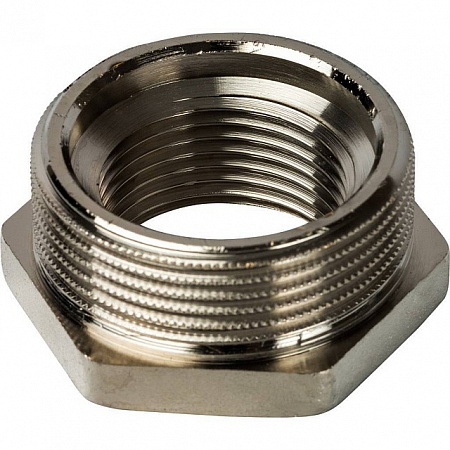 Футорка резьбовая латунная STOUT никель 11/2&quot;x1&quot; ВН