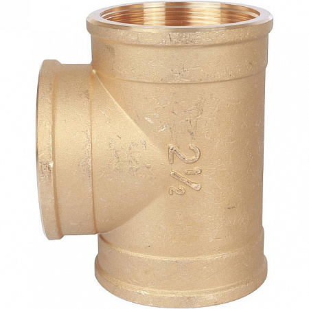 Тройник резьбовой латунный STOUT без покрытия 21/2&quot; В