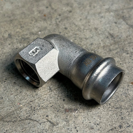 НП Угол резьбовой пресс из нержавейки UNI-FITT фитинг Ø22x1/2&quot; В