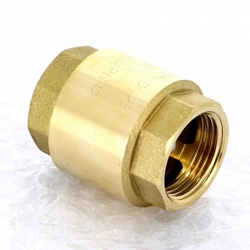 Обратный клапан пружинный, латунный UNI-FITT YORK (с пластиковым седлом) 1&amp;quot; ВВ