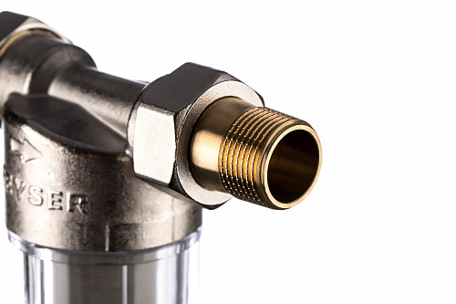 Фильтр промывной ГЕЙЗЕР БАСТИОН 111 Ø60 никель 3/4&amp;quot; АМ-АМ, 90 мкм, пластиковая колба