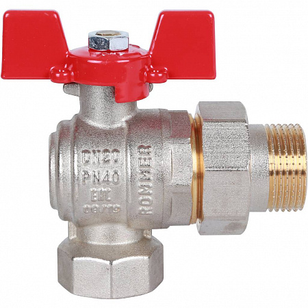 Кран шаровой с американкой угловой ROMMER бабочка 3/4&quot; ВН