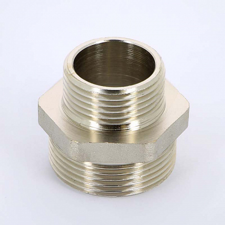 Ниппель переходной резьбовой латунный UNI-FITT никель 11/4&quot;х1&quot;