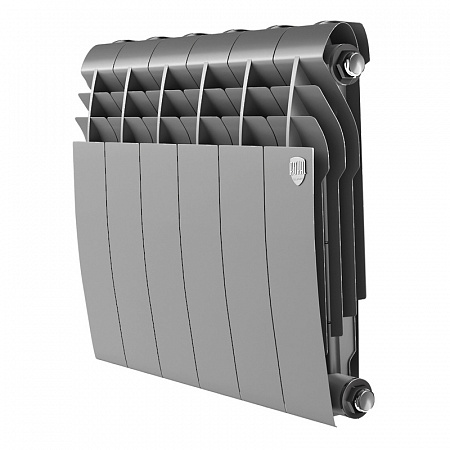 Радиатор биметаллический ROYAL THERMO BILINER SILVER SATIN 350x6 секций, серый (НС-1197129)