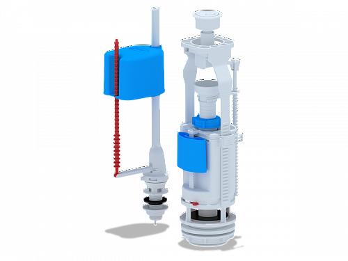 Набор с нижней подводкой АНИПЛАСТ 1/2&amp;quot; пластик двойная кнопка белая эконом