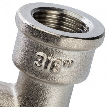 Угол с упором резьбовой латунный STOUT никель 3/8&quot; ВН