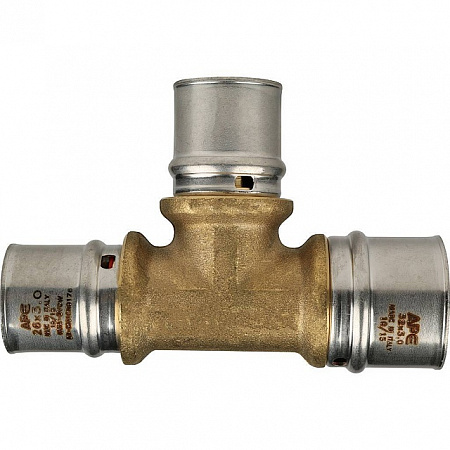 МП Тройник переходной пресс для металлопласта STOUT Ø32х26х26