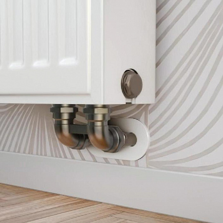 Отражатель декоративный для Г-образных трубок ESSAN HIDDEN двойной 50х2х15мм, белый RAL 9016