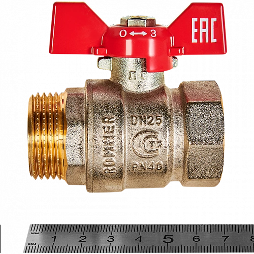 Кран шаровой ROMMER бабочка 1&amp;quot; ВН неполнопроходной