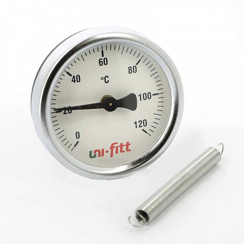 Термометр биметаллический накладной UNI-FITT Ø63-1/2&amp;quot;, +120°C
