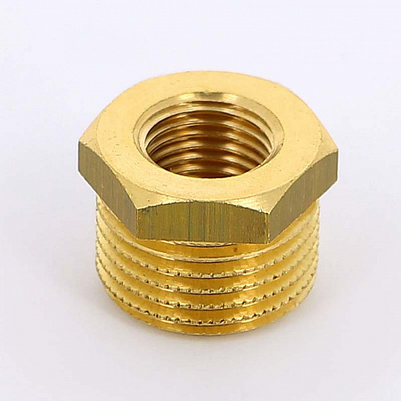 Футорка резьбовая латунная UNI-FITT без покрытия 1/2&quot;х3/8&quot; ВН