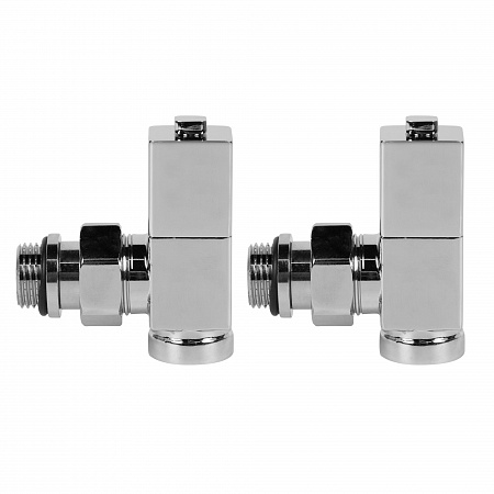 Набор дизайн-вентилей ROYAL THERMO CUBE 1/2&quot; угловой, хром (НС-1193191)
